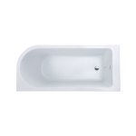 Alanad Upsala Lewa Wanna przyścienna 140x75 cm z przelewem szczelinowym Biały AWW-009-140ZP-L