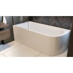 Alanad Upsala Lewa Wanna przyścienna 140x75 cm z przelewem szczelinowym Biały AWW-009-140ZP-L