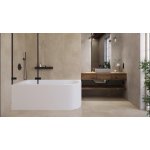 Alanad Upsala Lewa Wanna przyścienna 140x75 cm z przelewem szczelinowym Biały AWW-009-140ZP-L