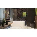 Alanad Upsala Lewa Wanna przyścienna 140x75 cm z przelewem szczelinowym Biały AWW-009-140ZP-L