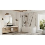 Alanad Upsala Lewa Wanna przyścienna 140x75 cm z przelewem szczelinowym Biały AWW-009-140ZP-L