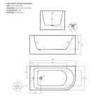 Alanad Upsala Lewa Wanna przyścienna 140x75 cm z przelewem szczelinowym Biały AWW-009-140ZP-L