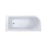 Alanad Upsala Prawa Wanna przyścienna 140x75 cm z przelewem szczelinowym Biały AWW-009-140ZP-P