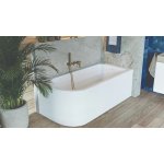 Alanad Upsala Prawa Wanna przyścienna 140x75 cm z przelewem szczelinowym Biały AWW-009-140ZP-P