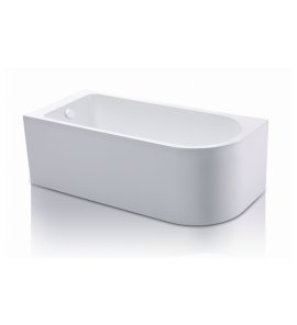 Alanad Upsala Wanna narożna lewa 150x75 cm z systemem napełniania przez przelew i regulacją temperatury wykończenie białym AWW-009-150NPP-L