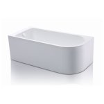 Alanad Upsala Wanna narożna lewa 150x75 cm z systemem napełniania przez przelew i regulacją temperatury wykończenie białym AWW-009-150NPP-L