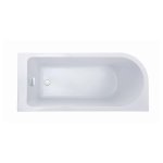 Alanad Upsala Wanna narożna lewa 150x75 cm z systemem napełniania przez przelew i regulacją temperatury wykończenie białym AWW-009-150NPP-L
