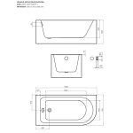 Alanad Upsala Wanna narożna lewa 150x75 cm z systemem napełniania przez przelew i regulacją temperatury wykończenie białym AWW-009-150NPP-L
