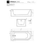 Alanad Upsala Wanna narożna lewa 170x75 cm z systemem napełniania przez przelew i regulacją temperatury wykończenie białym AWW-009-170NPP-L