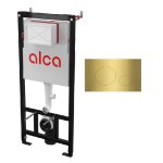 Alca Plast Podtynkowy system instalacyjny do suchej zabudowy + przycisk Turn kolor brass AM101/1120+TURN-BRASS  W MAGAZYNIE !!!
