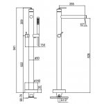 Alpi Allen Bateria wannowo-natryskowa wolnostojąca z zestawem prysznicowym chrom AL98804CR