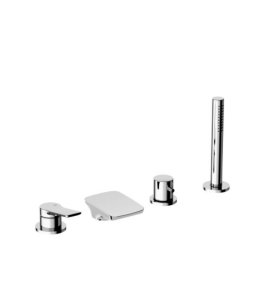 Alpi Ginger Bateria wannowo-prysznicowa 4-otworowa z zestawem prysznicowym Chrom GN M27D30865CR