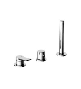 Alpi Ginger Bateria wannowo-prysznicowa 3-otworowa z zestawem prysznicowym Chrom GN M27D365CR
