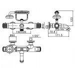   Alpi Le Grand Bateria wannowa natynkowa z zestawem prysznicowym chrom LG14100CR
