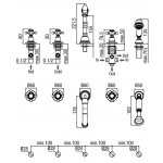 Alpi London Bateria wannowa na brzeg wanny 5-otworowa chrom LOPX01D30930CR
