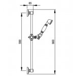 Alpi London Drążek prysznicowy ze słuchawką i wężem chrom KI030CR