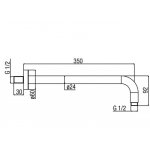 Alpi London Ramię prysznicowe chrom BD050CR