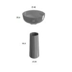      Antonio Lupi Albume10   Umywalka kolor Fume   Ø48 cm + postument Albume30 kolor  Rovere Thermo  Albume10 Fume+Albume30/RT  W MAGAZYNIE