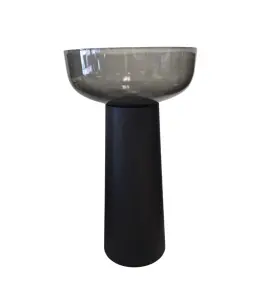      Antonio Lupi Albume10 Umywalka kolor Fume Ø48 cm + postument Albume30 kolor Rovere Thermo Albume10 Fume+Albume30/RT  W MAGAZYNIE