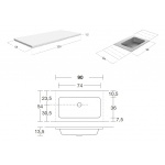 Antonio Lupi Arco Umywalka Zintegrowana z Blatem 54x120 cm biała CR154/ARCO90