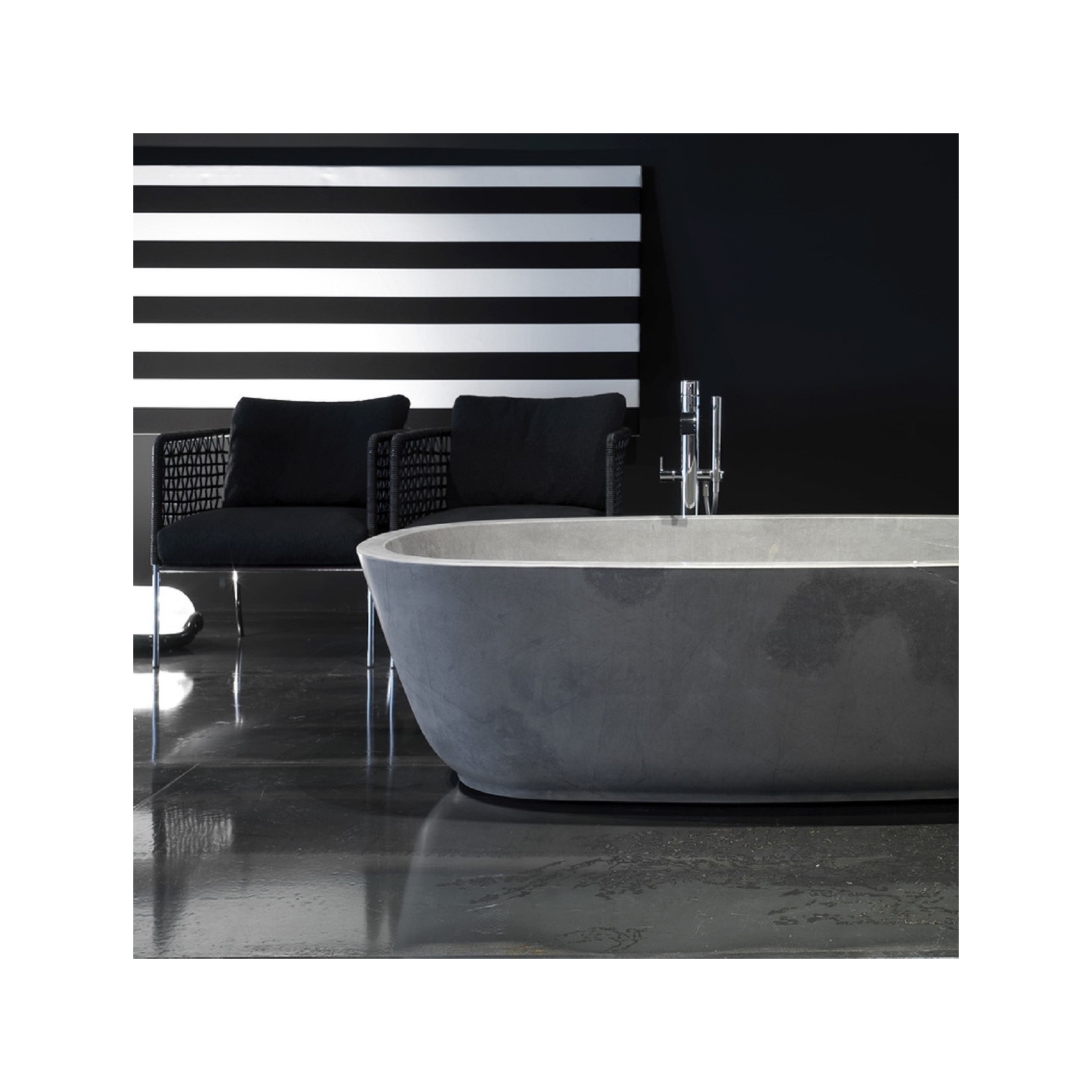 Antonio Lupi Baìa Wanna wolnostojąca 185x90 cm Pietra Grey BAìAPL