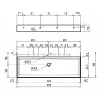 Antonio Lupi GestoMood Umywalka ścienna/stawiana na blacie 50x126 cm Biały GESTOMOOD126