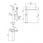 Antonio Lupi Indigo Bateria wannowa z zestawem prysznicowym Czarny mat ND703NO