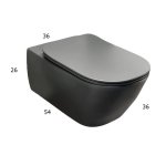 Antonio Lupi Komodo Miska 54x36 z deską wolnoopadającą grigio vesuvio KOMODO1CGRIGIOVESUVIO