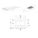 Antonio Lupi Myslot Umywalka Zintegrowana z Blatem 54x120 cm biała CR154/MYSLOT90