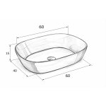     Antonio Lupi Senso Umywalka nablatowa 60x40x15 cm Cobalto SENSOCCOBALTO