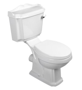 Aqualine Antik Miska stojąca kompakt 76x48 z deską wolnoopadającą i spłuczką biały połysk AK107-01