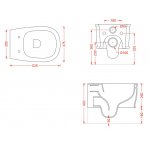      Artceram Atelier Miska WC wisząca biała 37x52 cm z deską wolnoopadajacą ATV00101;00+AZA00101;71