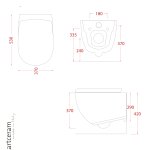 Artceram File 2.0 Miska wisząca bezrantowa z deska wolnoopadającą slim czarny mat 52x36 FLV00417;30+FLA01417