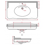 Artceram Hermitage Umywalka Ścienna 112x63 cm Biała HEL00401;00