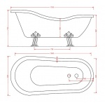 Artceram Hermitage Wanna wolnostojąca 170 cm biała HEW00176