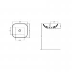 Axa Ciotola Umywalka stawiana na blat 50x46 cm i korkiem Click-clack z syfonem Biały połysk 1508101+AF0015+SI020