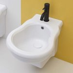 Axa Contea Bidet ścienny 36x55 cm Biały połysk 0607001