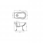 Axa Contea Bidet stojący 36x55 cm Biały połysk 0602001