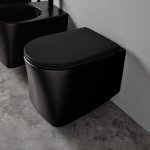 Axa DP Miska ścienna 36x50,5 cm z deską WC wolnoopadającą Czarny mat 8401007+AF8407
