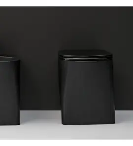 Axa DP Miska stojąca 36x50,5 cm z deską WC wolnoopadającą Czarny mat 8401407+AF8407