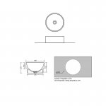 Axa DP Umywalka półwpuszczana w blat ∅ 40 cm z korkiem Click-clack Biały połysk 8430001+AF0015