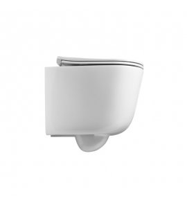 Axa EVA Miska ścienna 55x36 cm z deską WC wolnoopadającą Biały połysk 8801401+AF8801