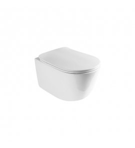 Axa EVA Miska ścienna 55x36 cm z deską WC wolnoopadającą Biały połysk 8801001+AF8801