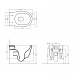 Axa EVA Miska ścienna 55x36 cm z deską WC wolnoopadającą Biały połysk 8801001+AF8801