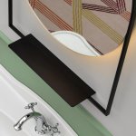 Axa Lustro ścienne okrągłe 60x75 cm z półką i podświetleniem LED Czarny A330252