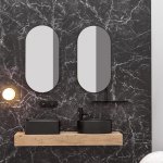 Axa Lustro ścienne z półką 64,5x90,5 cm Czarny mat 500200