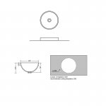 Axa DP Umywalka półwpuszczana w blat ∅ 40 cm z korkiem Click-clack Biały połysk 8410001+AF0015