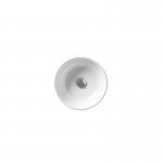Axa Normal Umywalka okrągła stawiana na blat ∅ 35 cm z korkiem Click-clack i syfonem Biały połysk WS10601V+AF0015+SI020