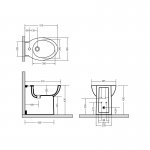 Axa Prime Bidet stojący 36,5x51 cm Biały połysk 442001