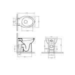 Axa Prime Miska stojąca 36,5x51 cm i deska WC wolnoopadająca Biały połysk 441601+448801